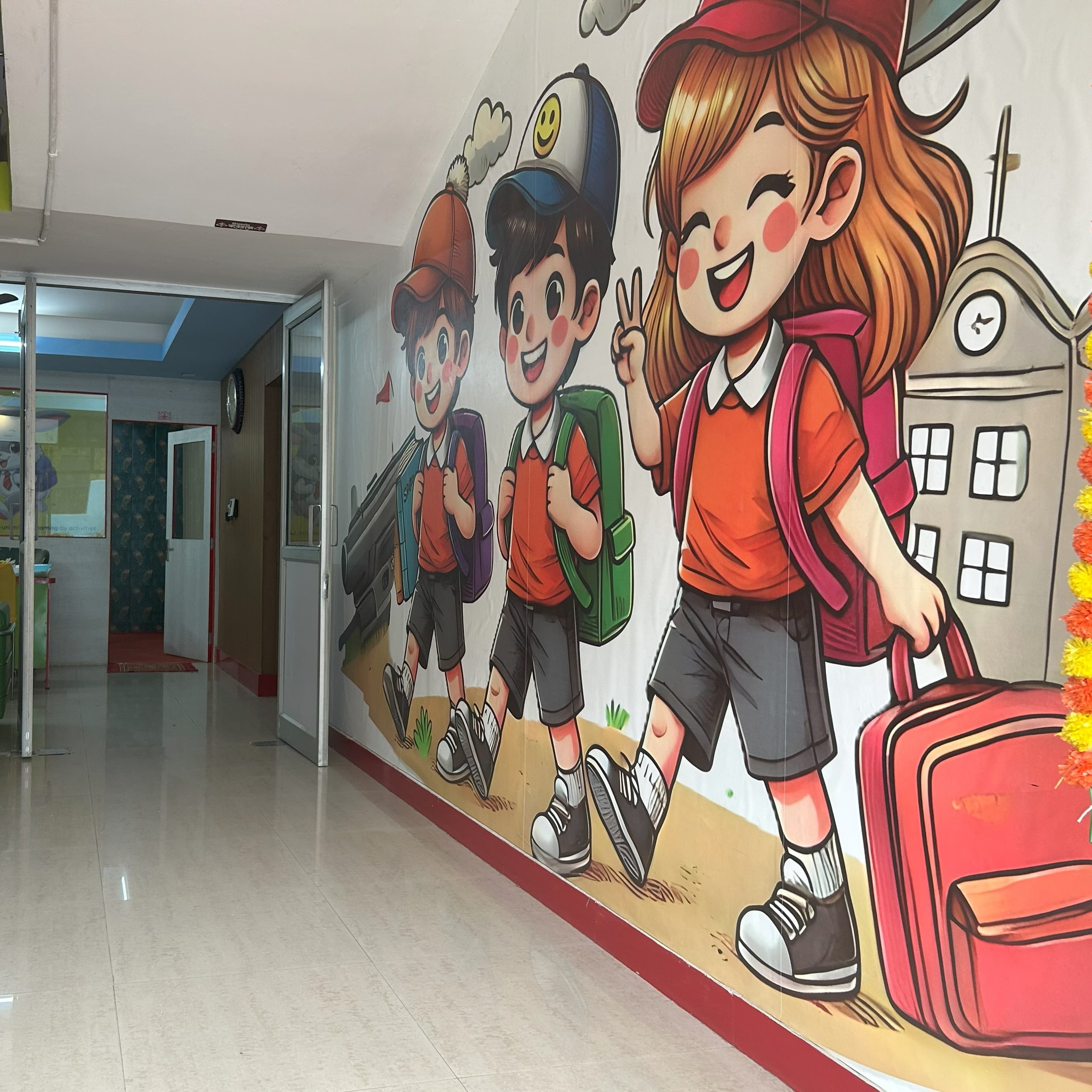 Bright Rabbit welcome wall mural